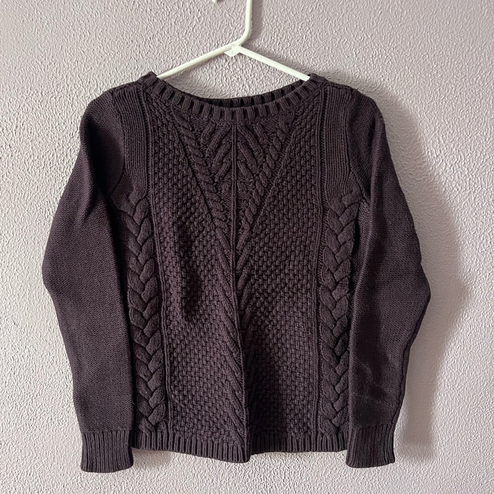 Banana Republic Plum Cable Knit Sweater